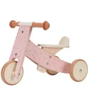 Triciclo madera rosa flores