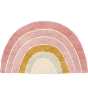 Alfombra lavable arcoíris rosa