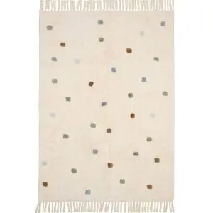 Alfombra lavable puntos mix azul