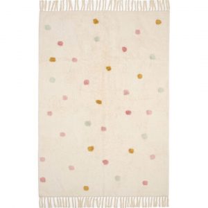 Alfombra lavable puntos mix rosa