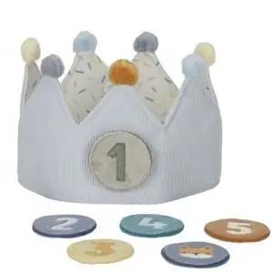 Corona cumpleaños con números azul