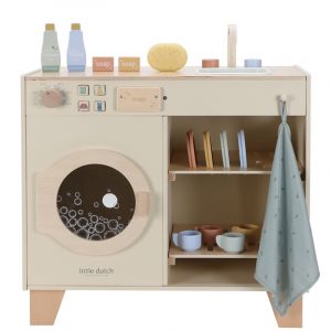 Lavadora y fregadero beige