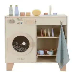 Lavadora y fregadero beige