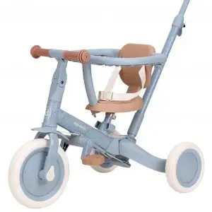 Triciclo evolutivo 4 en 1 con barra empuje azul